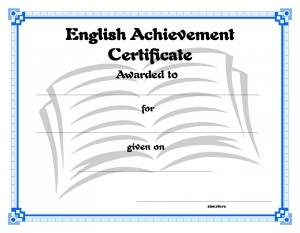 Certificate Template English English Certificate Template
