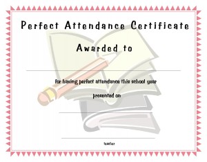 Free school attendance certificate templates